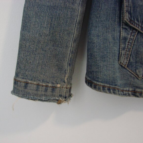 Vintage Y2K Levi's Denim Jean Blazer Jacket Distressed Grunge Size Large 12 / 14 - Picture 9 of 14